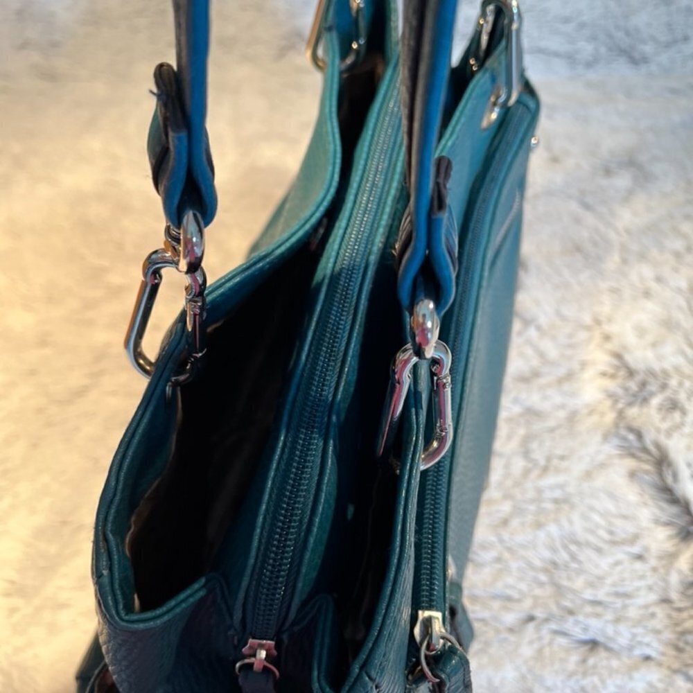 Women's Tyler Rodan Teal Purse with Double Straps - Picture 7 of 8